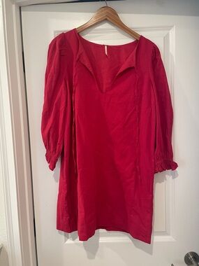 Free people red boho dress medium